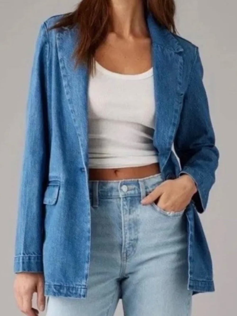 American Eagle Oversized Denim Blazer